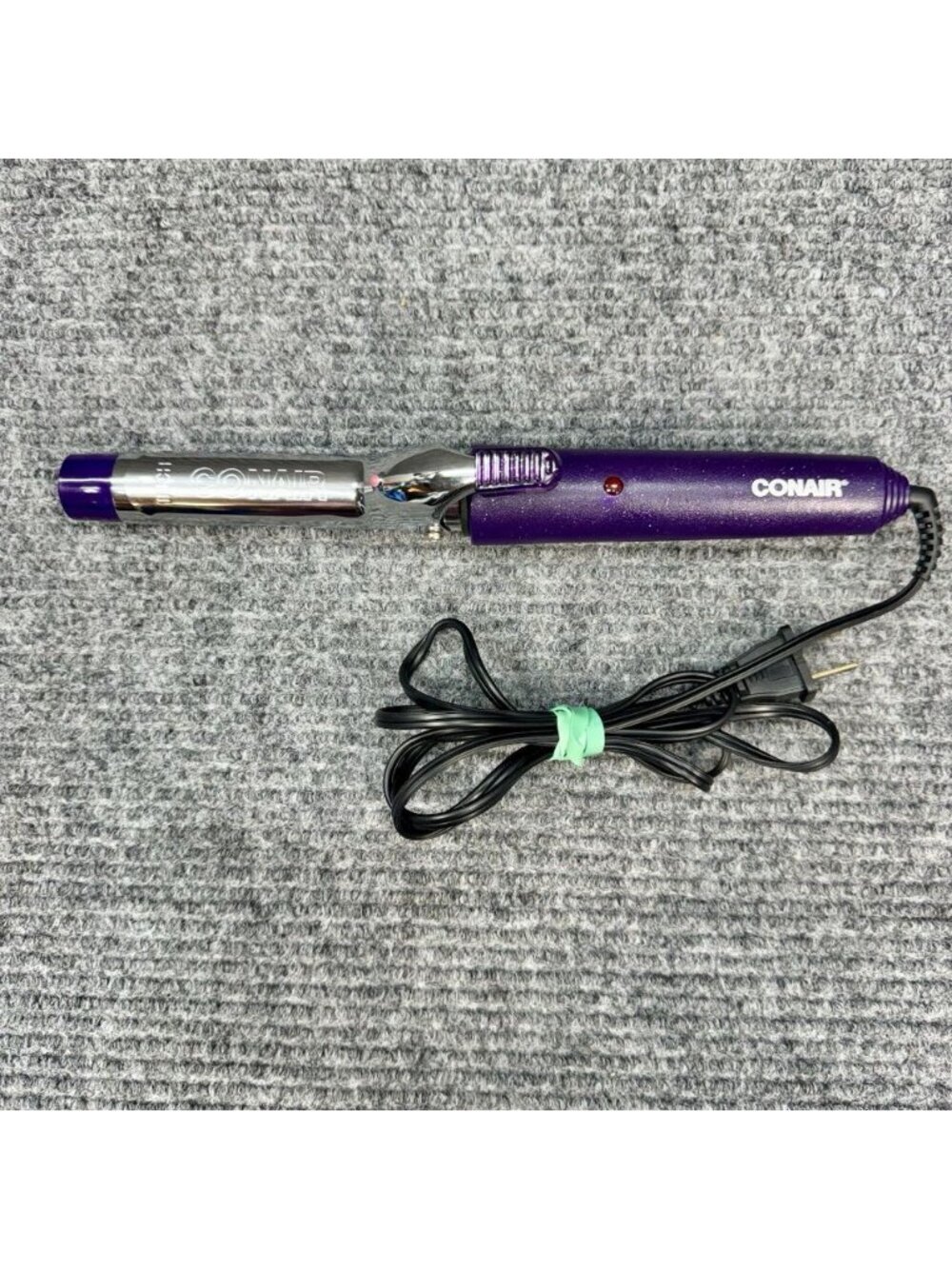 Conair Curling Iron 1” Chrome Barrel Purple Handle Sparkle Glitter CD22WRS Works